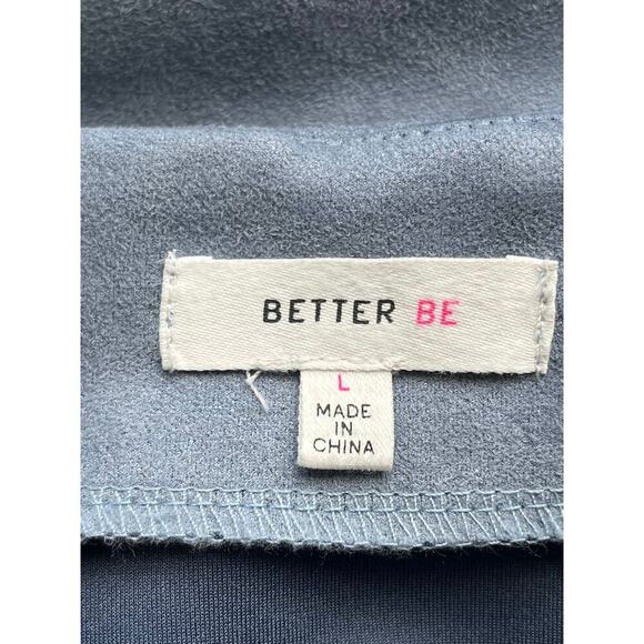 Better Be Light Blue Suede Mini Skirt Sz L - Picture 3 of 3